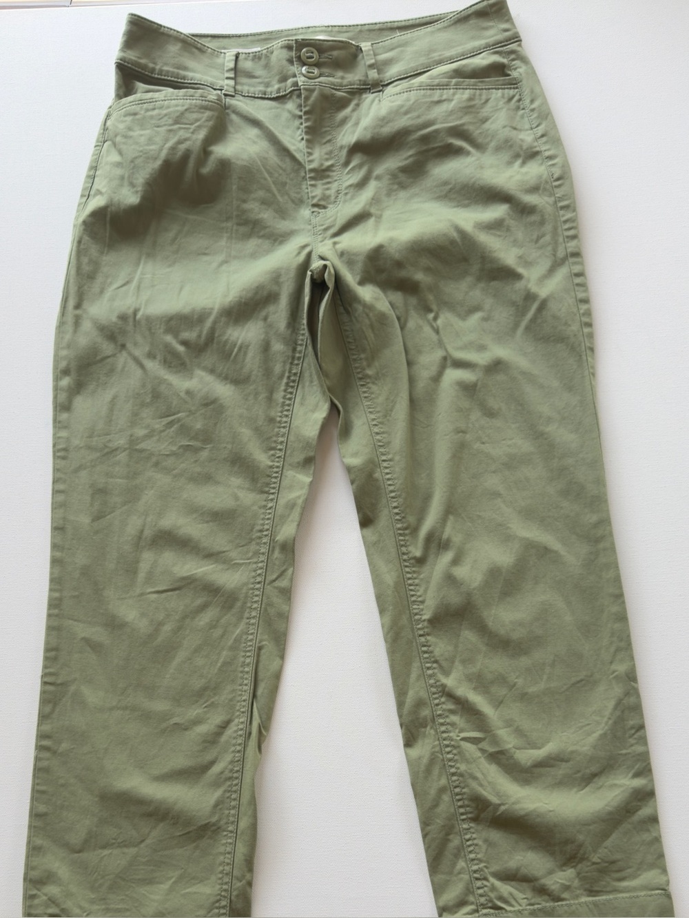 NWOT Women's Loft Straight Crop Olive Green Casual Pants Size 4 (M)